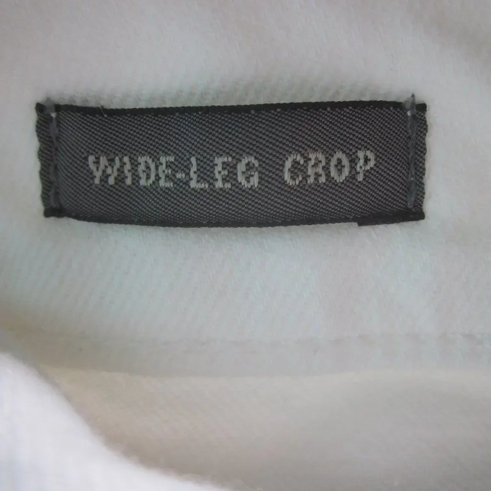 Point Sur J. Crew Womens Size 31 White Crop Wide Leg Cotton Jeans